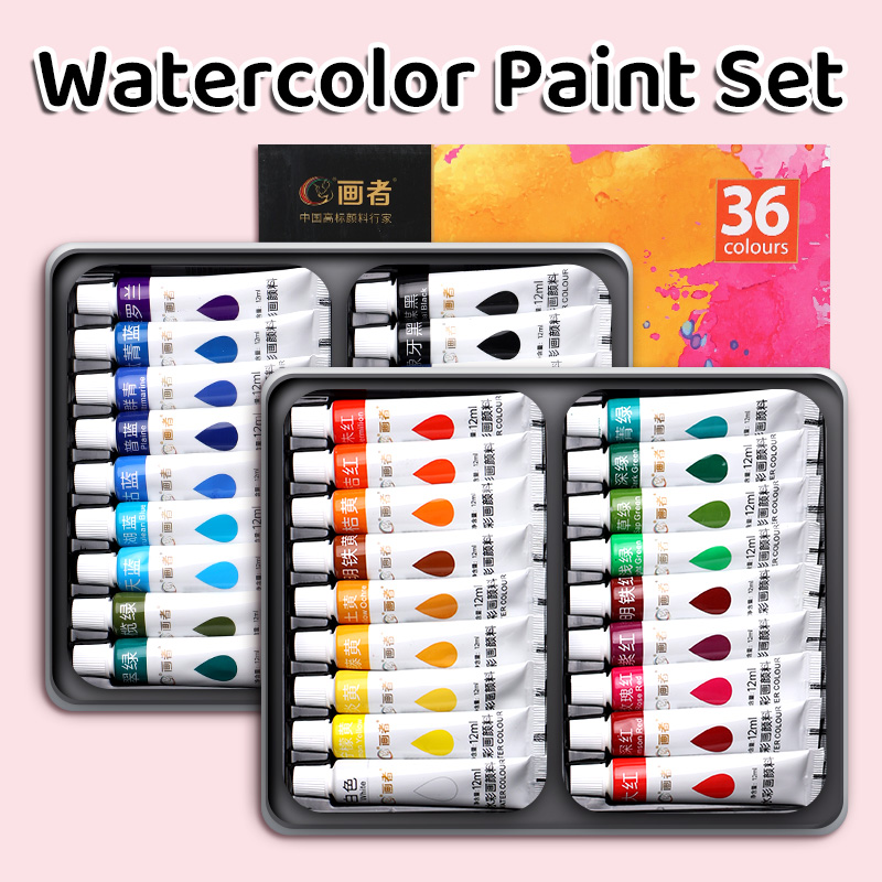 Art Craft Easy With Paper - Ensemble de peinture aquarelle 36 couleurs,