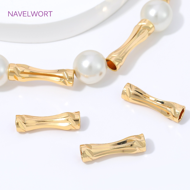Art Craft Accessories - Perles intercalaires tubulaires facettées plaquées or
