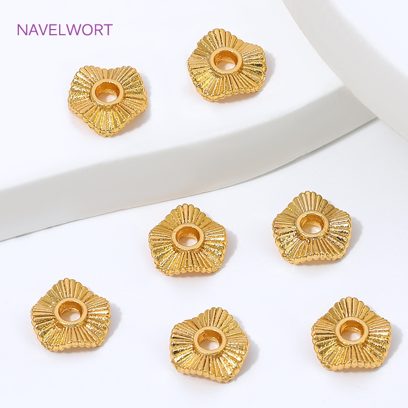 Art Craft Accessories - Perles d'espacement plates en métal plaqué