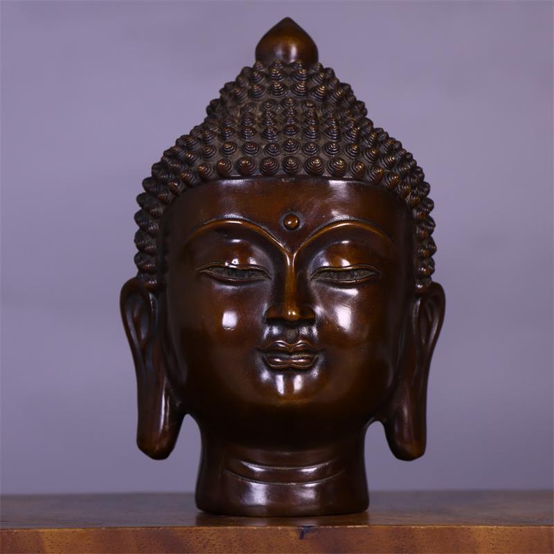 Art Craft India - Tête de Bouddha en cuivre massif