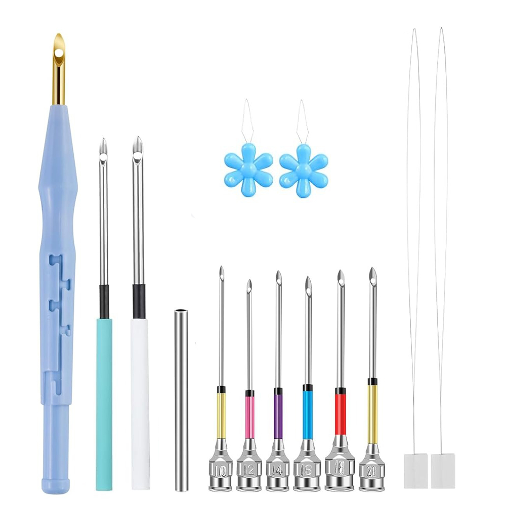 Punch Needle Kit - Jeu d'aiguilles de poinçonnage réglables, outil
