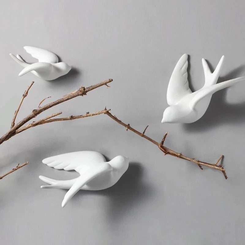 Art Craft Background - Mur d'oiseaux en céramique créatif, artisanat