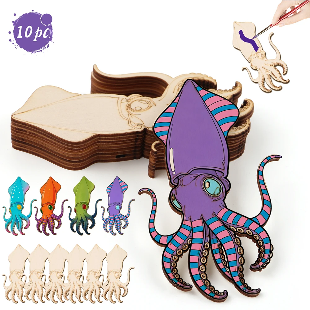 Art Crafts - Lot de 10 ornements en bois
