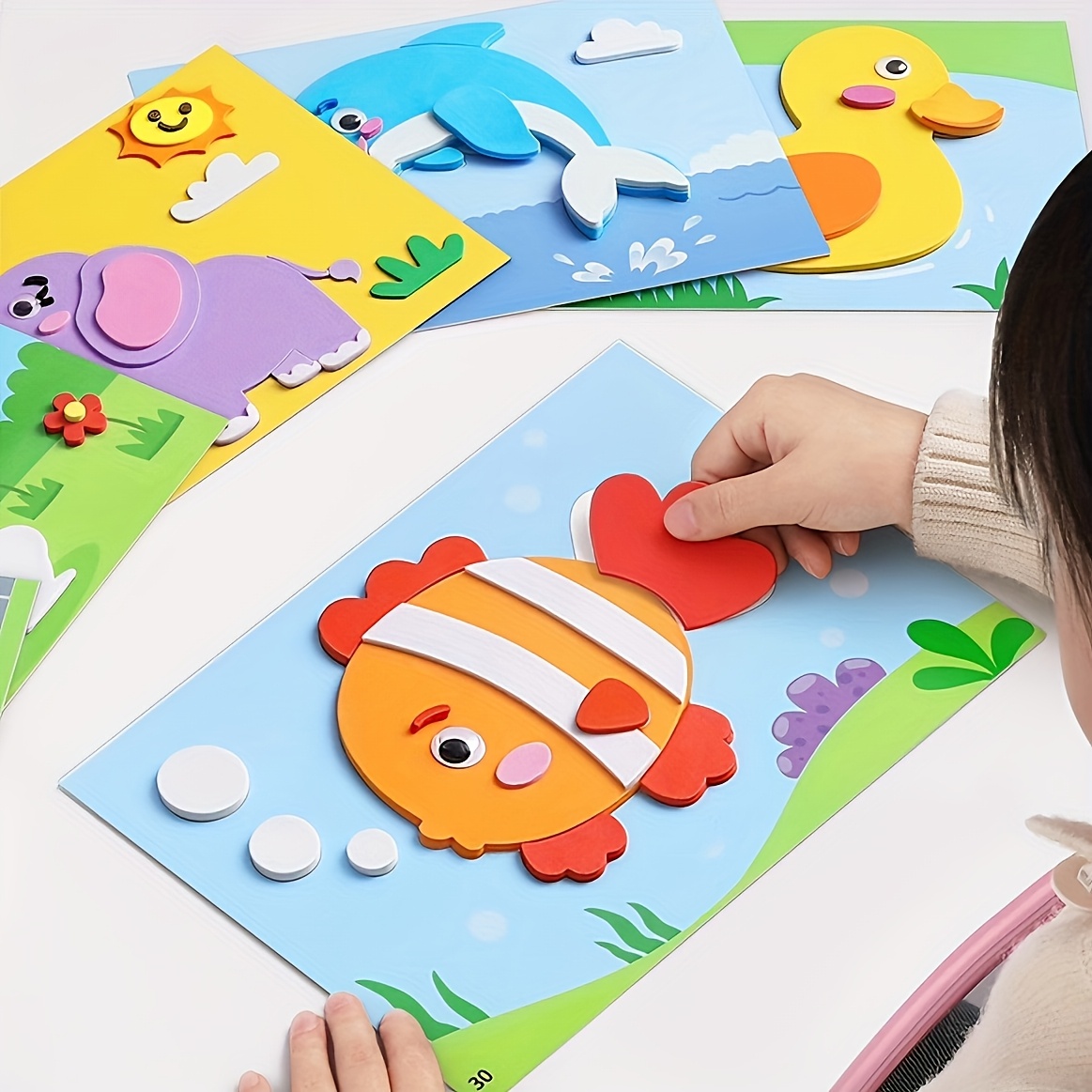 Art Craft Education - Autocollants 3D pour enfants, jetables, autocollants
