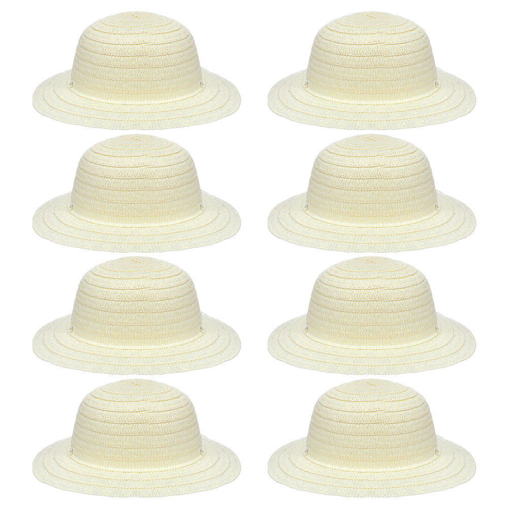 8 chapeaux de paille blancs po - Art Craft Decoration avis et prix