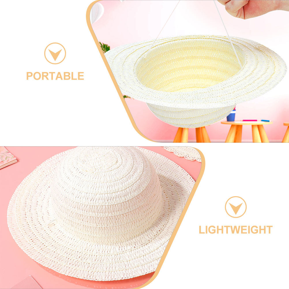 8 chapeaux de paille blancs po - Art Craft Decoration avis et prix