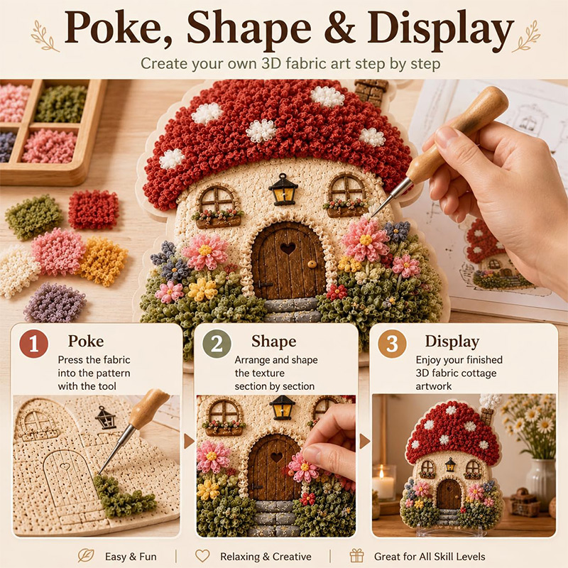 Kit DIY Poke Art Maison Champi - Art Crafts avis et prix