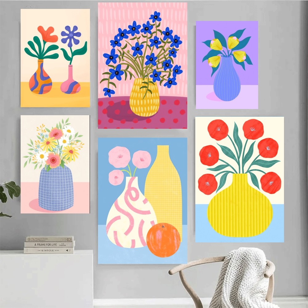 Affiche d'art abstrait avec va - Art Craft Vase avis et prix