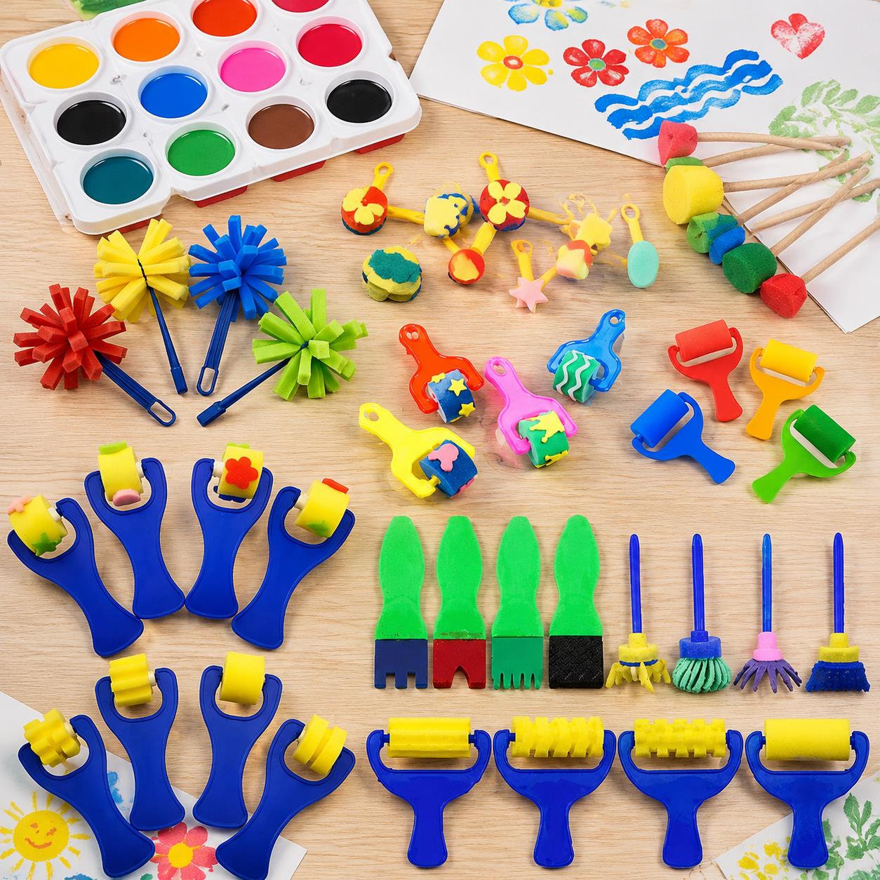 Lot d'éponges et pinceaux de p - Art Craft Workshop avis et prix